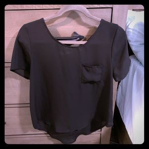 Large Black Chiffon Shirt